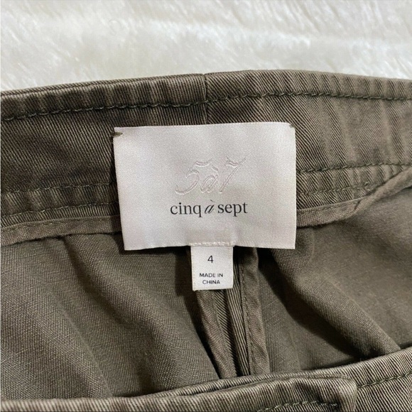 Cinq a Sept Frayed Flare Hem Wysteria Pant Olive - Picture 6 of 8